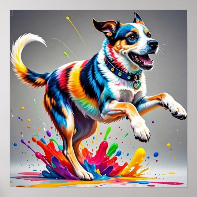 Poster Cachorro alegre e alegre e divertido, salgado (Frente)
