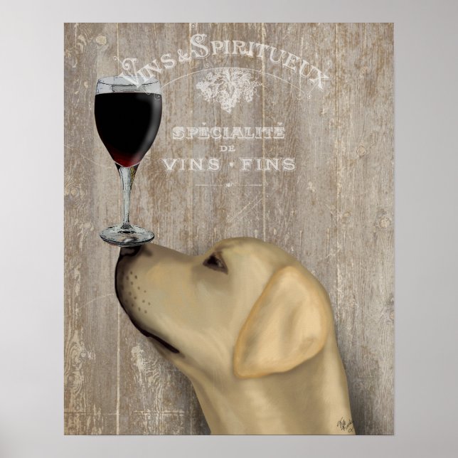 Poster Cachorro Au Vin Yellow Labrador (Frente)