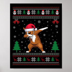 Poster Cachorro Australiano Cachorro Santa Hat Meninas