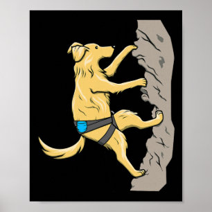 Poster Cachorro Aventureiro Gráficos de Escalada de Rocha
