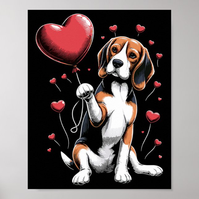 Poster Cachorro Beagle Dia dos Namorados Dono de Cachorro (Frente)