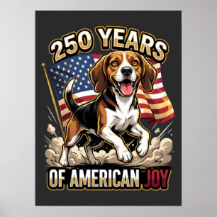 Poster Cachorro Beagle Patriótico – 250 Anos de Alegria A