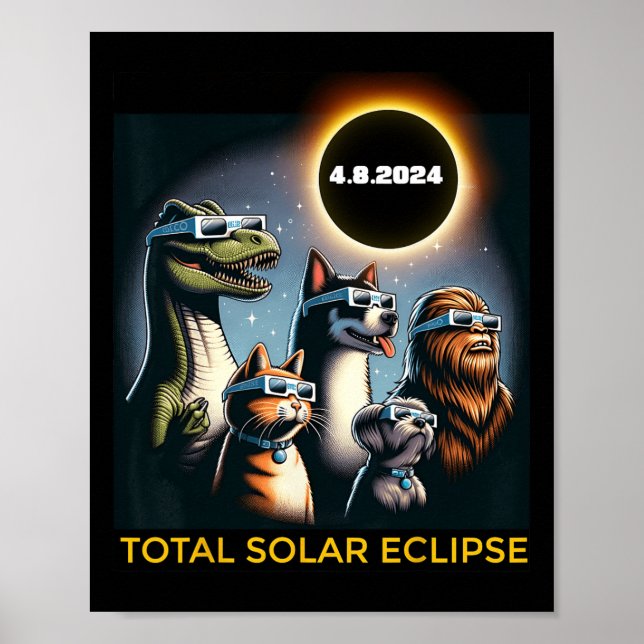 Poster Cachorro Bigfoot Eclipse Gles Total Eclipse Solar  (Frente)