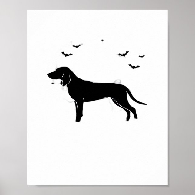 Poster Cachorro Bluetick - Silhueta das Luas do Halloween (Frente)