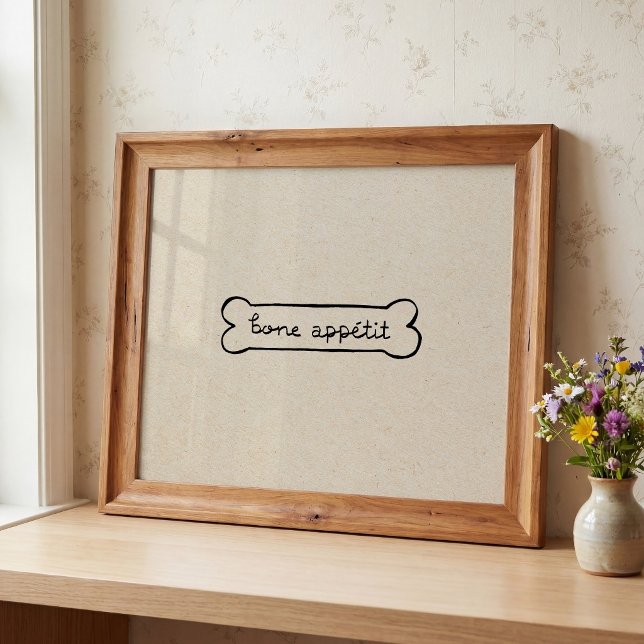Poster Cachorro Bom Apetite  (Bone Appetit Print)