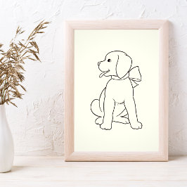 Poster Cachorro Bonito, Arte de Parede Minimalista