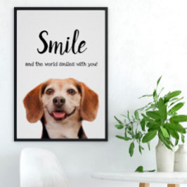 Poster Cachorro Bonito Sorrindo Foto Sorria Citando Beagl