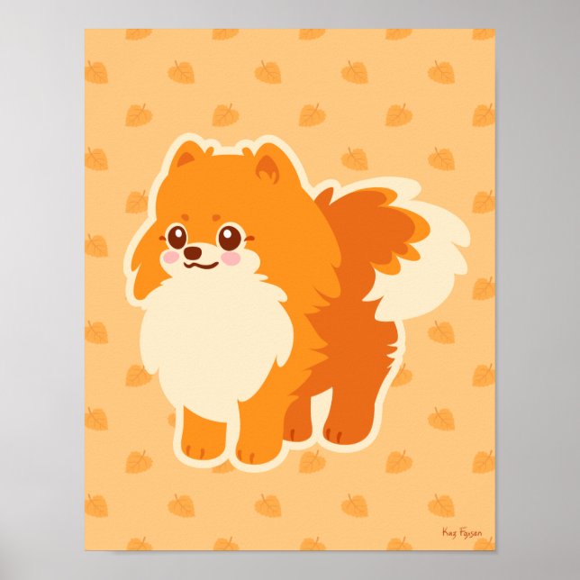 Póster Cachorro Cachauí Pomeraniano (Frente)