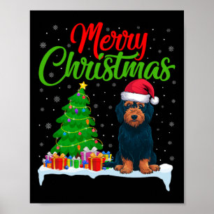 Poster Cachorro Cachorro Árvore de Natal Luz Engraçada Xm