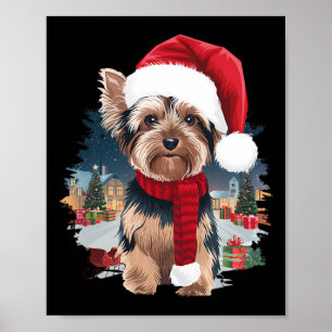 Poster Cachorro Cachorro Cachorro Noel Hat Scarf Winter H