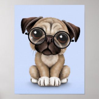 Poster Cachorro Cachorro Cachorro Vestindo Óculos De Leit