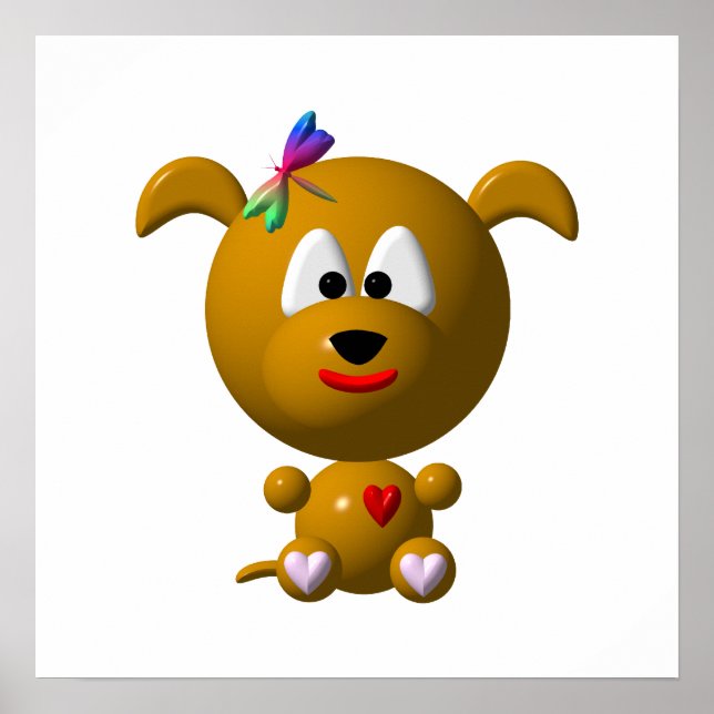 Poster Cachorro Cachorro com Dragonfly (Frente)