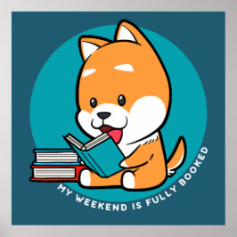 Poster Cachorro Cachorro Lendo Livro Engraçado Citação