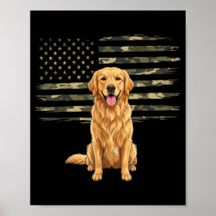 Poster Cachorro Camuflado Bandeira Americana 4 de Julho