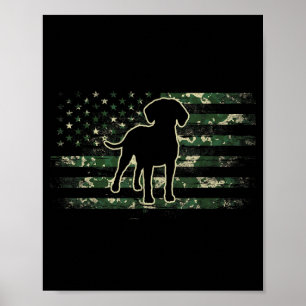 Poster Cachorro Camuflagem da Bandeira Americana EUA Redb