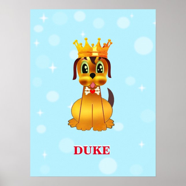 Poster Cachorro Cartoon Bonito e Real (Frente)