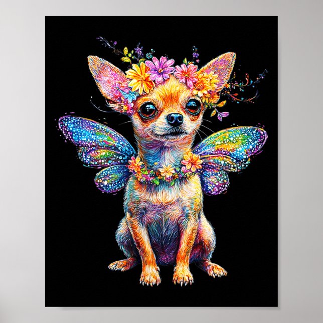 Poster Cachorro Chihuahua Anjo Fofo Com Asas  (Frente)