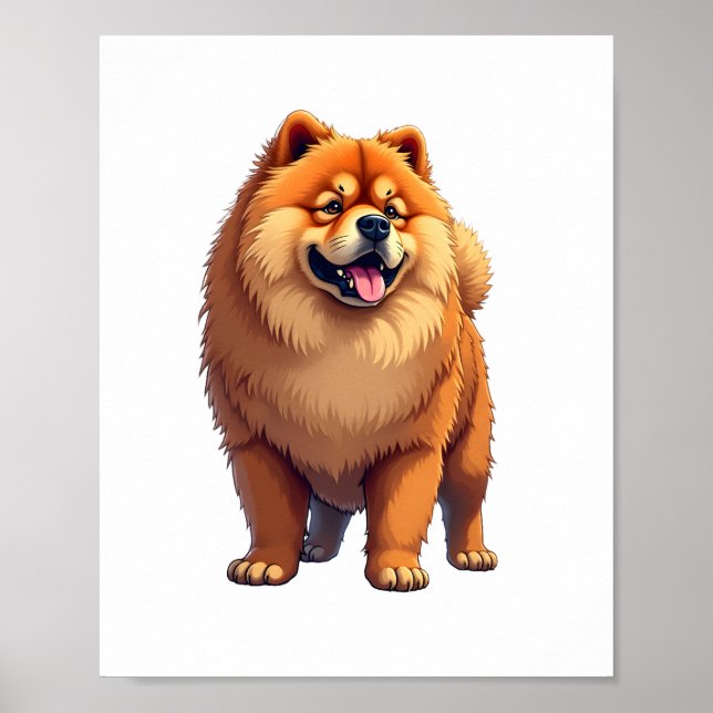 Poster Cachorro Chinês Cachorro Chow Raça para Chow Chow  (Frente)