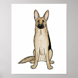 Poster Cachorro-claro e German shepherd preto Pet Art