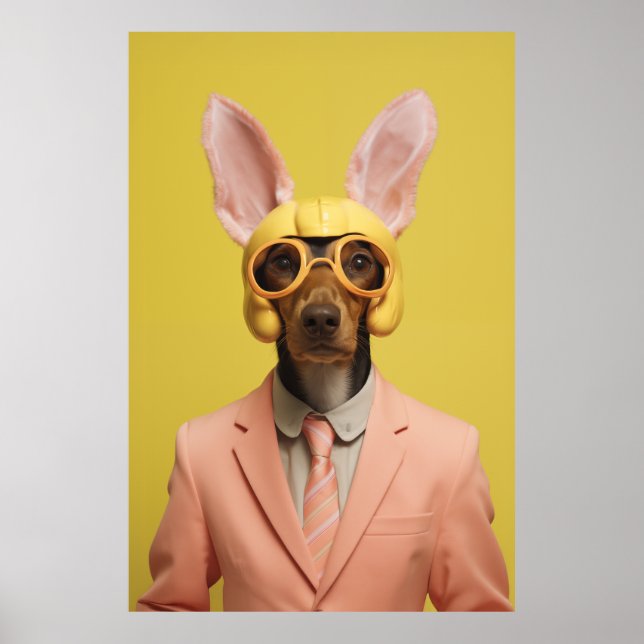 Poster Cachorro Coelho da Páscoa (Frente)