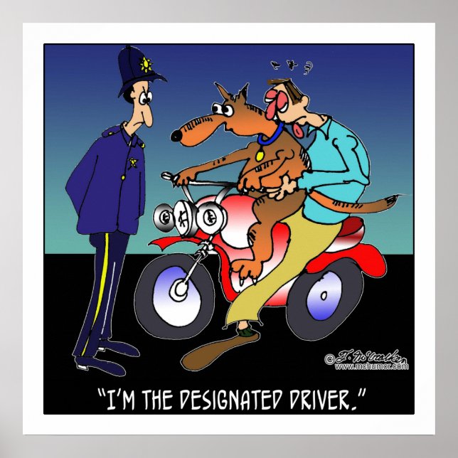 Poster Cachorro Como Driver Designado (Frente)