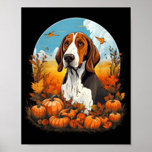 Poster Cachorro Coonhound Walker de Árvore de Abóbora Hal