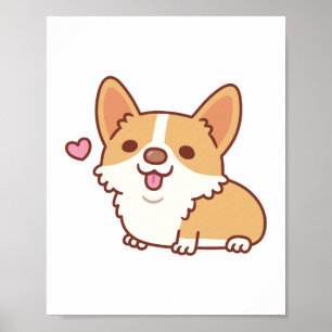Poster Cachorro Corgi Sorridente