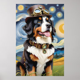 Poster Cachorro da Montanha Steampunk Bernese