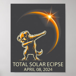 Poster Cachorro Dabbing Óculos de sol Eclipse Solar Total