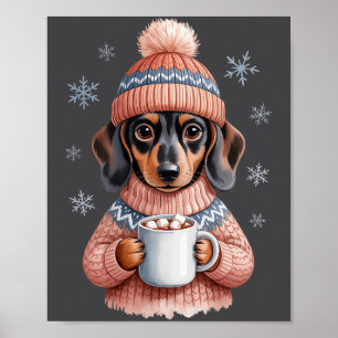 Poster Cachorro Dachshund Aconchegante Com Chocolate Quen