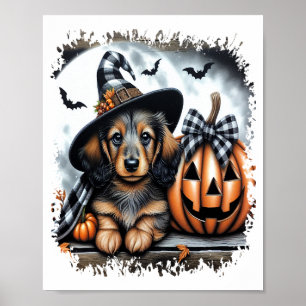 Poster Cachorro Dachshund Halloween