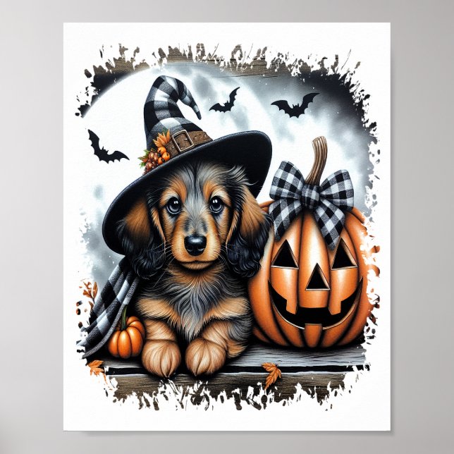Poster Cachorro Dachshund Halloween (Frente)