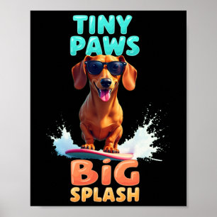 Poster Cachorro Dachshund Legal Surfando Cachorro Para Ho
