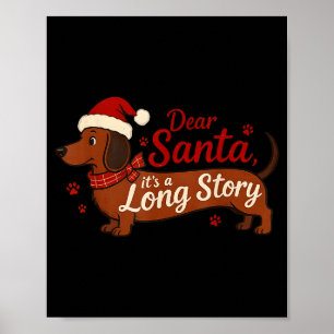 Poster Cachorro Dachshund Querido Papai Noel É Uma Longa