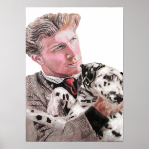 Poster Cachorro dálmata manchado e homem cachorros fofos 