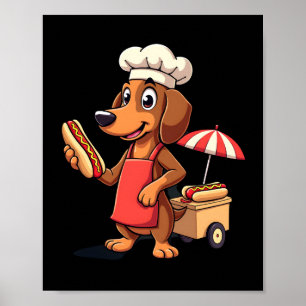 Poster Cachorro Dáxshund Engraçado Sanduíche Salsicha Cac
