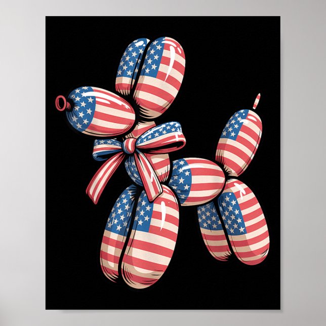 Poster Cachorro de Balão Torção de Balão 4 de Julho Ameri (Frente)