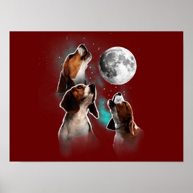 Poster Cachorro De Beagle Engraçado / Gado De Beagle Na L (Frente)