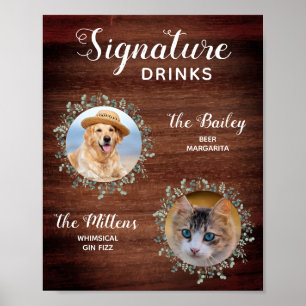 Poster Cachorro De Casamento Russo De Animais De Coquetel