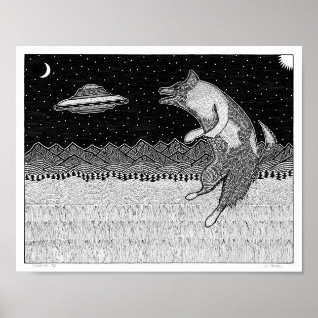 Póster Cachorro de Disco Voador (Frente)