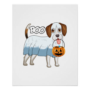 Póster Cachorro de Halloween Beagle Fantasma