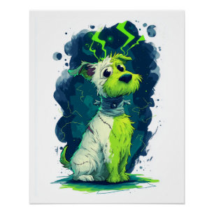 Póster Cachorro de Halloween Bonito Mutante
