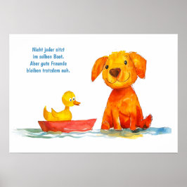 Poster Cachorro de história em quadrinhos em aquarela ass