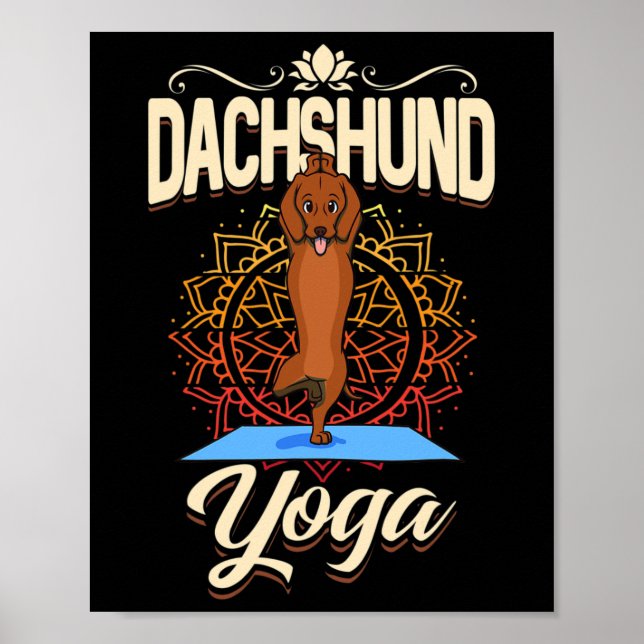 Poster Cachorro de Ioga Daschhund  (Frente)