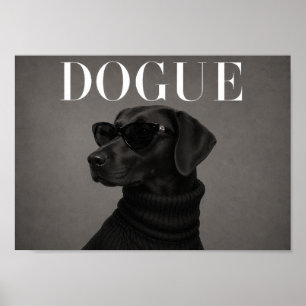Poster Cachorro de Moda Chic Labrador Retriever Preto Art