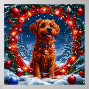 Poster Cachorro de Natal