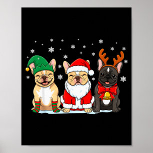 Poster Cachorro De Natal Bulldog Francês Amante Do Cão Ho