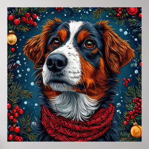 Poster Cachorro de Natal fofo