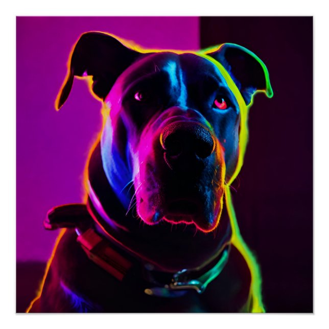 Póster cachorro de neon (Frente)