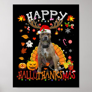 Poster Cachorro de Pitbull Cachorro de Halloween Cachorro